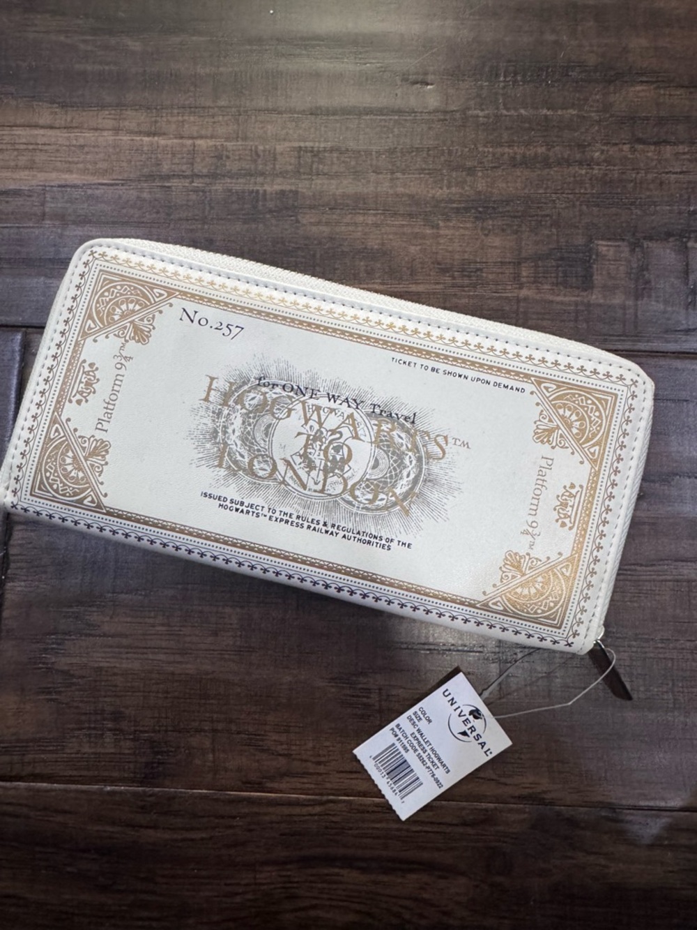 Universal Thread White & Gold Printed Zip Wallet